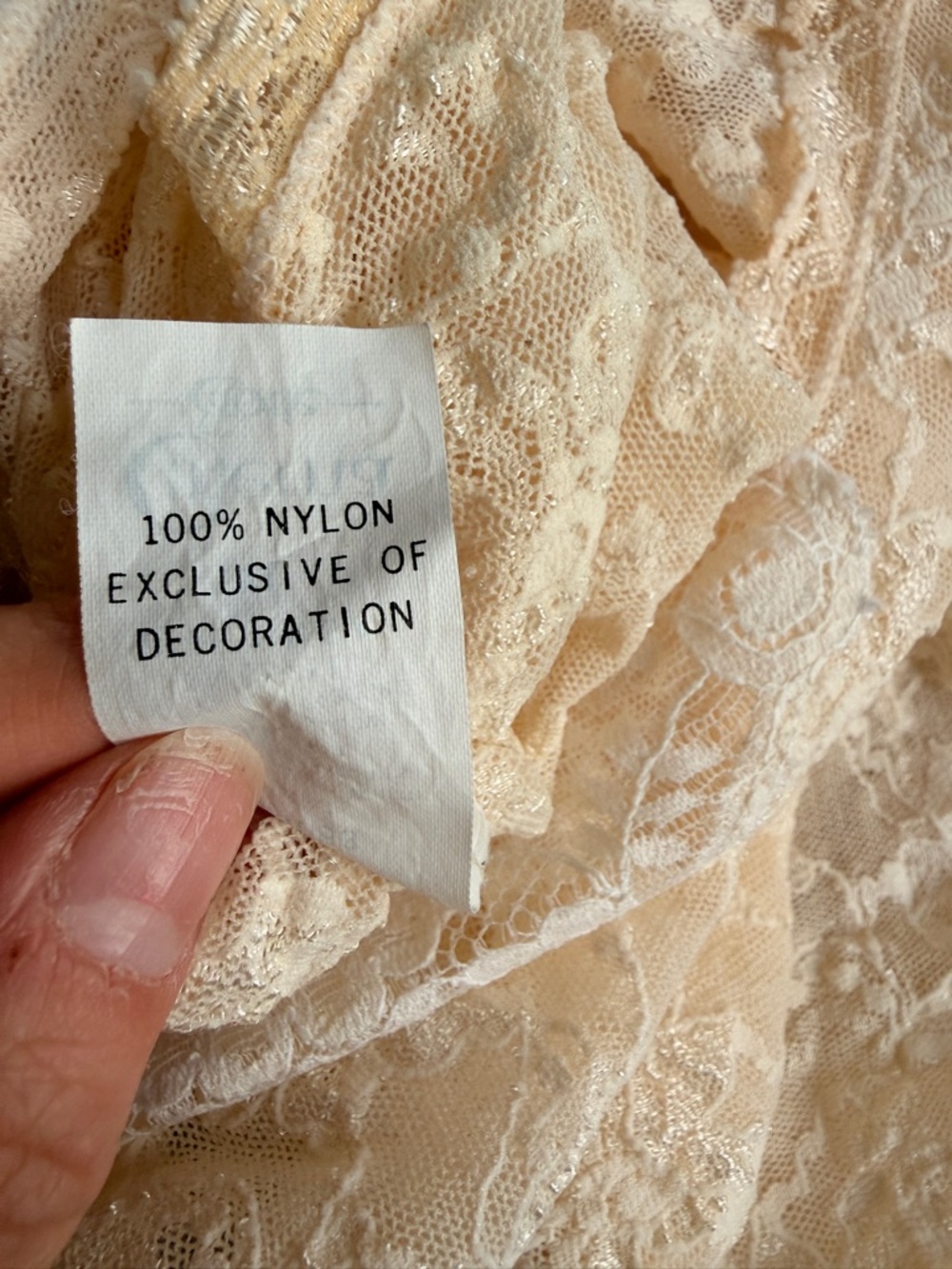 Vintage Cinema Etoile Lace Tank Top Ivory Sheer Floral Y2K Fairy Coquette XL USA - Picture 9 of 9